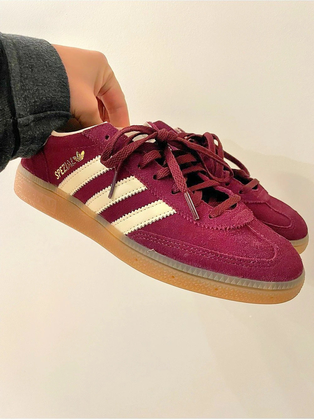 adidas Spezial Burgundy & White Sneakers size 8